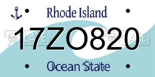 17ZO820 Rhode Island License Plate