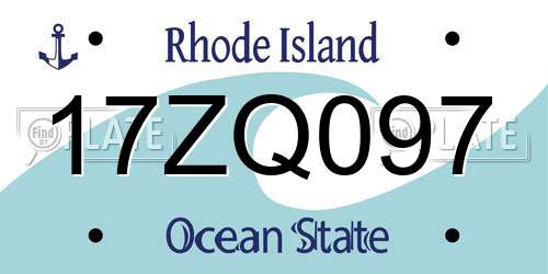 17ZQ097 Rhode Island License Plate