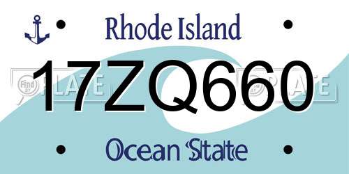 17ZQ660 Rhode Island License Plate