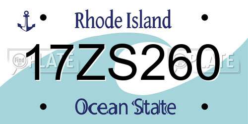 17ZS260 Rhode Island License Plate