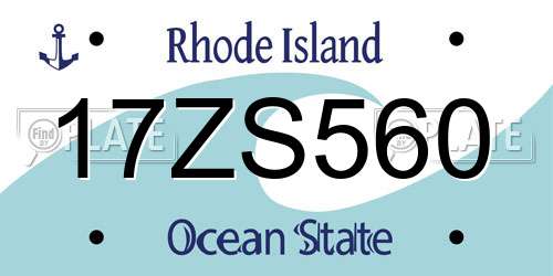 17ZS560 Rhode Island License Plate