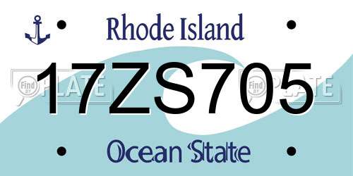17ZS705 Rhode Island License Plate