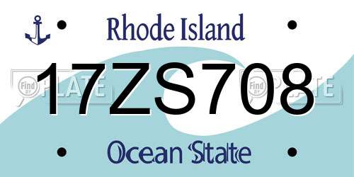 17ZS708 Rhode Island License Plate