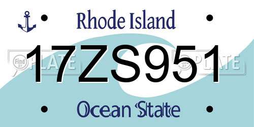 17ZS951 Rhode Island License Plate