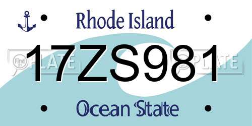 17ZS981 Rhode Island License Plate
