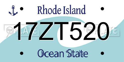 17ZT520 Rhode Island License Plate