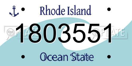 1803551 Rhode Island License Plate