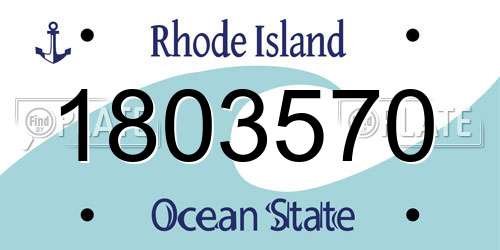 1803570 Rhode Island License Plate