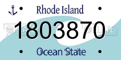 1803870 Rhode Island License Plate