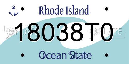 18038T0 Rhode Island License Plate
