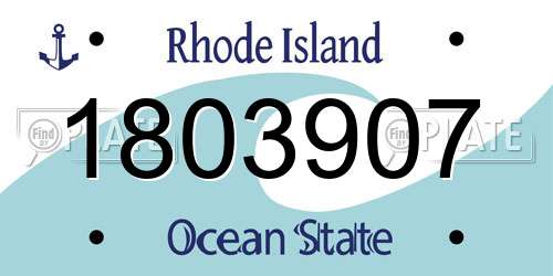 1803907 Rhode Island License Plate