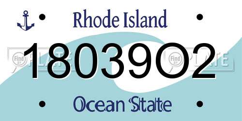 18039O2 Rhode Island License Plate