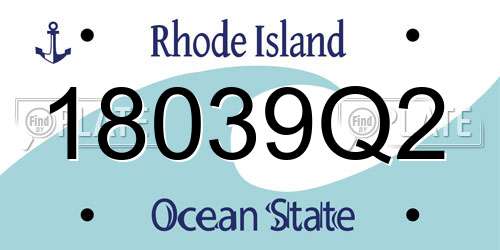 18039Q2 Rhode Island License Plate