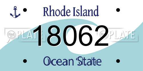 18062 Rhode Island License Plate