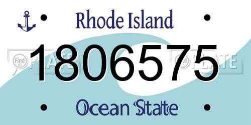 1806575 Rhode Island License Plate