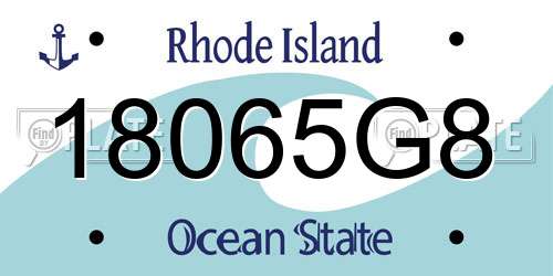 18065G8 Rhode Island License Plate
