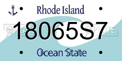 18065S7 Rhode Island License Plate
