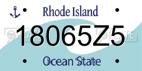 18065Z5 Rhode Island License Plate