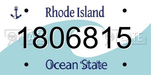 1806815 Rhode Island License Plate