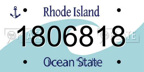 1806818 Rhode Island License Plate