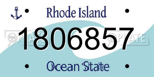 1806857 Rhode Island License Plate