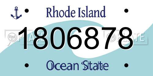 1806878 Rhode Island License Plate