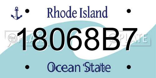 18068B7 Rhode Island License Plate