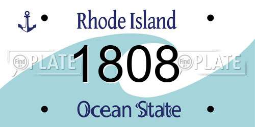 1808 Rhode Island License Plate