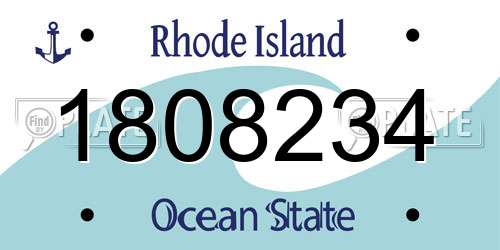 1808234 Rhode Island License Plate