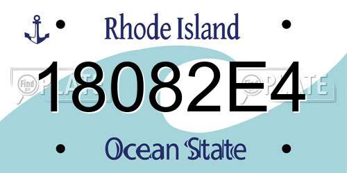 18082E4 Rhode Island License Plate