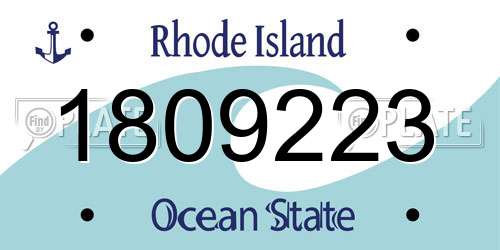 1809223 Rhode Island License Plate