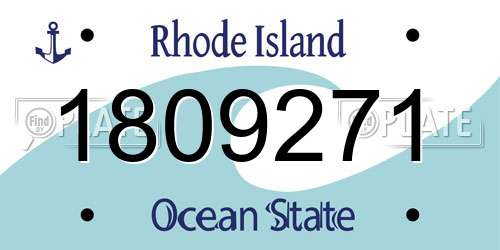 1809271 Rhode Island License Plate