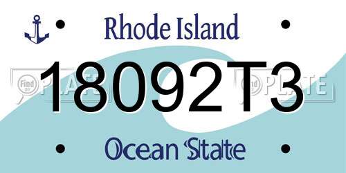 18092T3 Rhode Island License Plate