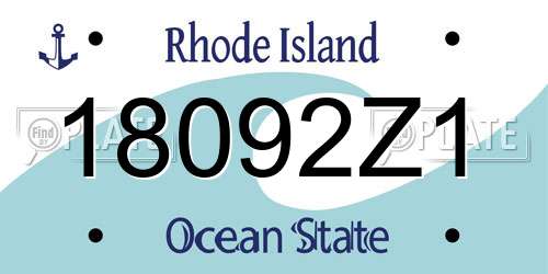 18092Z1 Rhode Island License Plate