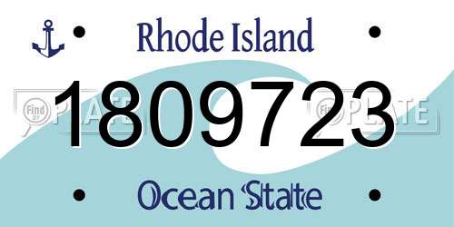 1809723 Rhode Island License Plate