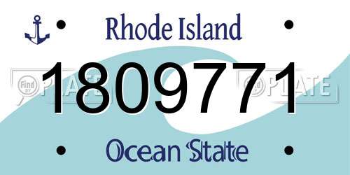 1809771 Rhode Island License Plate