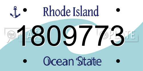 1809773 Rhode Island License Plate