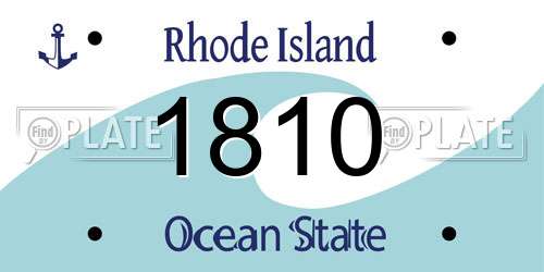 1810 Rhode Island License Plate