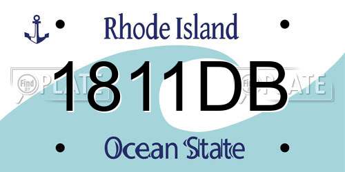 1811DB Rhode Island License Plate