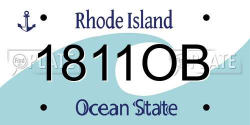 1811OB Rhode Island License Plate
