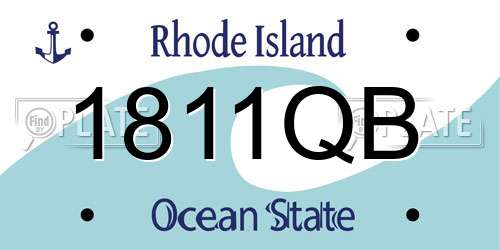 1811QB Rhode Island License Plate