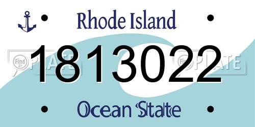 1813022 Rhode Island License Plate