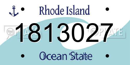 1813027 Rhode Island License Plate