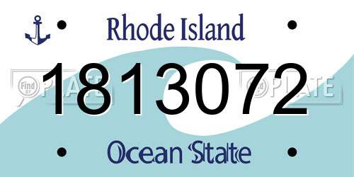 1813072 Rhode Island License Plate