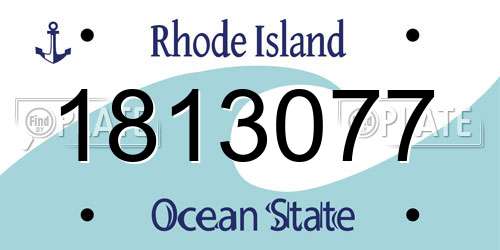 1813077 Rhode Island License Plate