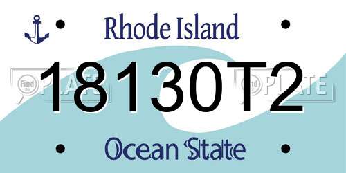 18130T2 Rhode Island License Plate