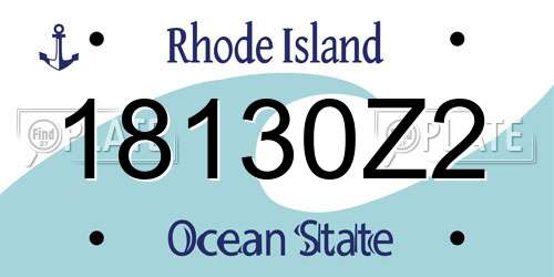 18130Z2 Rhode Island License Plate