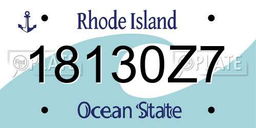 18130Z7 Rhode Island License Plate