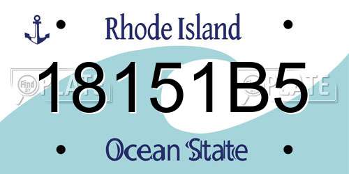 18151B5 Rhode Island License Plate