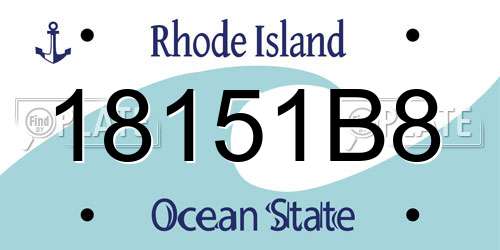 18151B8 Rhode Island License Plate